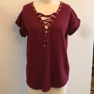 RENVY lace up over size T